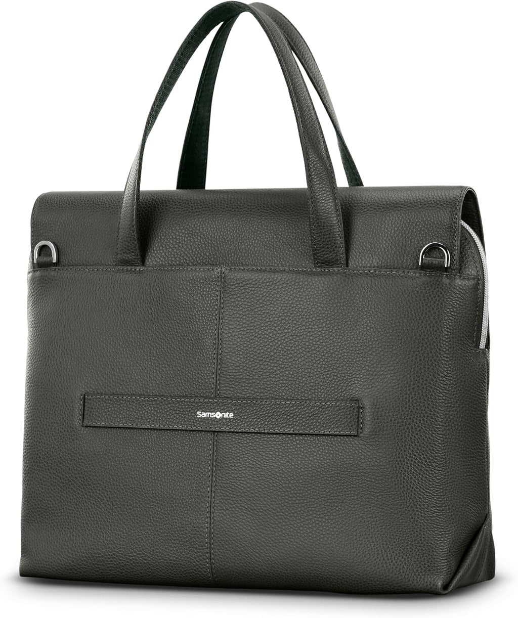 Samsonite Mobile Solution 2 Convertible Leather Briefcase, Pebbled Leather Laptop Bag with Crossbody Strap, Padded Sleeve, StackIt™ Strap & Organizational Pockets – Professional Work Tote