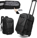 Vacuum Rolling Backpack with Integrated Pump, 60L Vacuum Backpack for Travel with Wheels, TSA Lock and Charging Port, Vacuum Compression Expandable Backpack for 17.3'' Laptop, Business & Long Trips