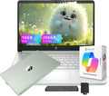 HP Flagship 14' HD Student&Business Laptop with AI Copilot, 13th Gen Intel 4-Core, 16GB RAM, 256GB Storage (128GB UFS + 128GB Docking Station), 1 Year Office 365, 720p Webcam, Win 11, Willow Green