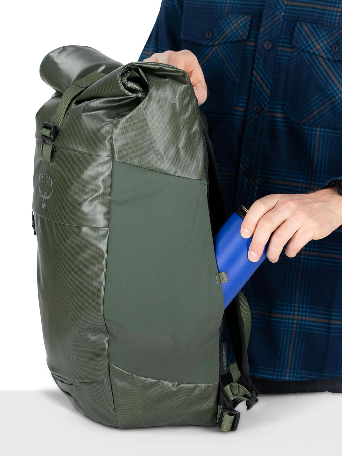 Osprey Transporter Roll Top Laptop Backpack, Tan Concrete