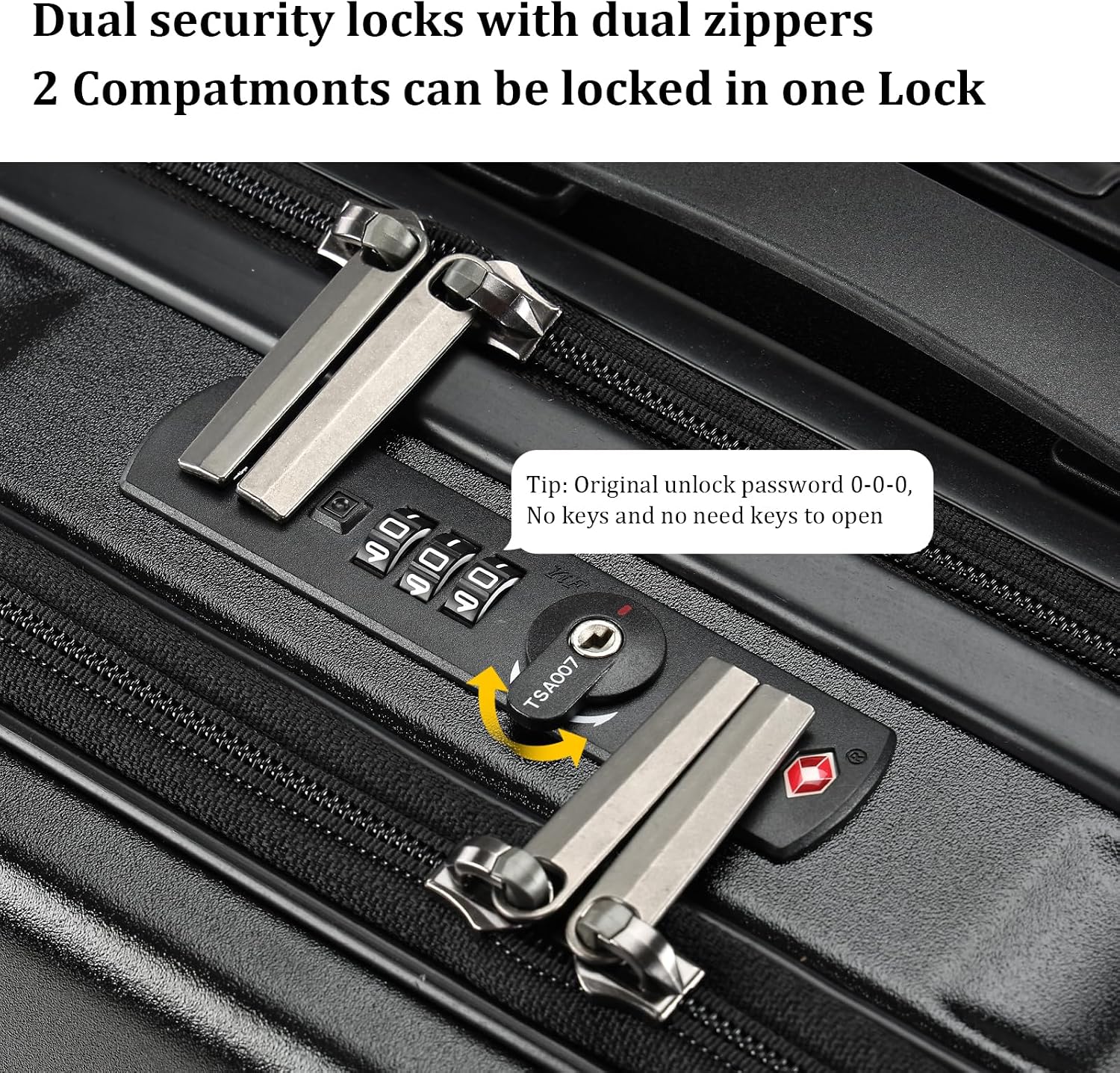 16 Inch Carry On Luggage with 2 Compartments for 14' & 15' Laptop, 16.14*8*17.12' Rolling Briefcase, Lightweight Hardshell ABS+PC Suitcase with Spinner Silent Wheels, for Business Trip, Black