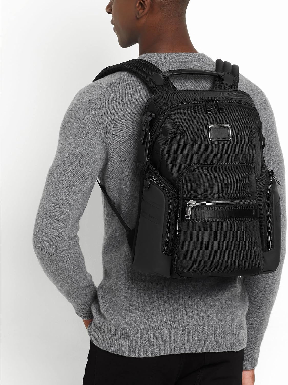Tumi Mens Navigation Backpack Navy Coated Canvas One Size
