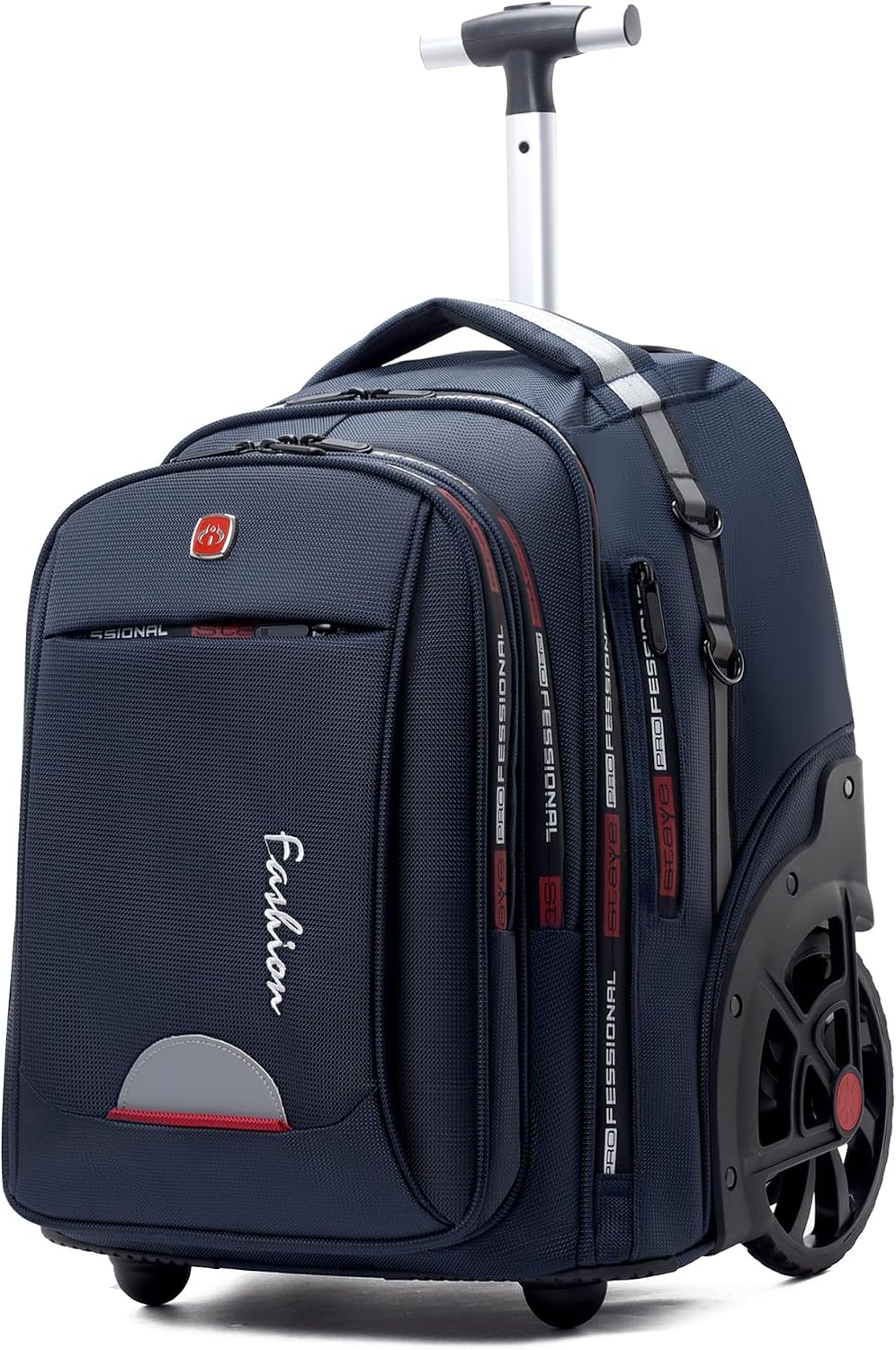 WMHYLYH Waterproof Rolling Backpack for Women and Men, Laptop Backpack with Wheels for Adults, Carry on Backpack with Large Wheels for Travel and Business Commuter (Blue, 22inch)
