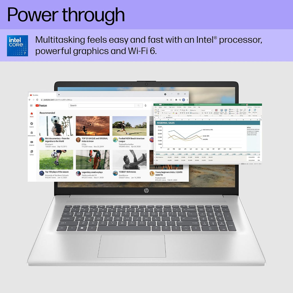 HP 17 inch Touchscreen Laptop Computer Business, MS Office, 17.3' HD+ Display, Intel 10-Core i7-150U(up to 5.4 GHz), Backlit Keyboard, Wi-Fi 6, Windows 11 Pro(16GB RAM|1 TB SSD)