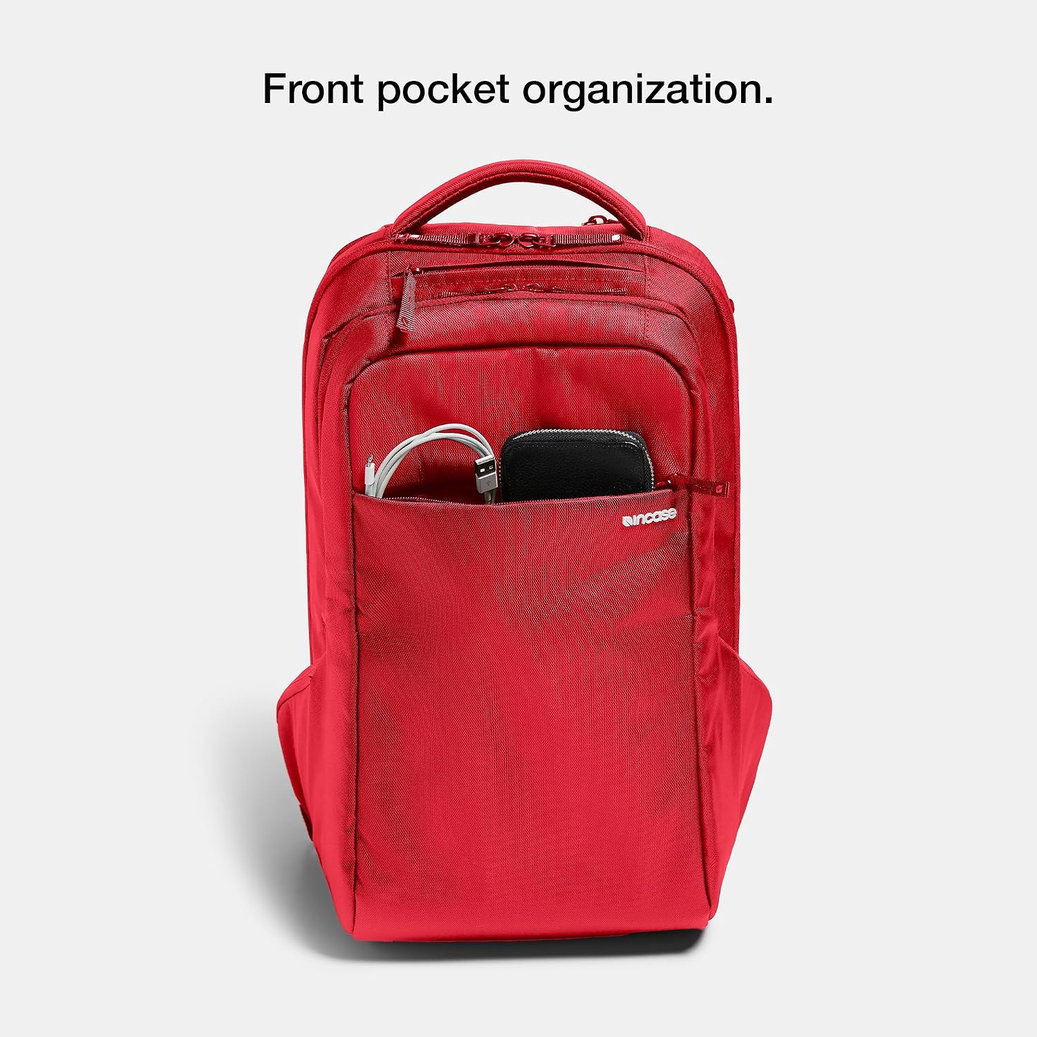Incase ICON Backpack – Large Tech Backpack for Business, School, Travel – Laptop Bag with 8 Compartments, Fits 16 Inch Devices – Dedicated Laptop, Tablet, Phone and Accessory Pockets - Signal Red