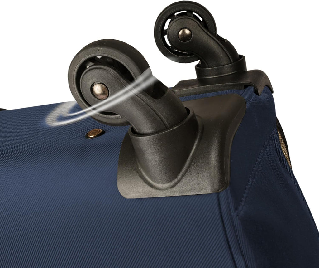 Kenneth Cole REACTION Chelsea 2-Piece Bundle - 17' 4-Wheel Spinner Underseat Carry-On Luggage & Matching 15' Laptop Backpack, Navy