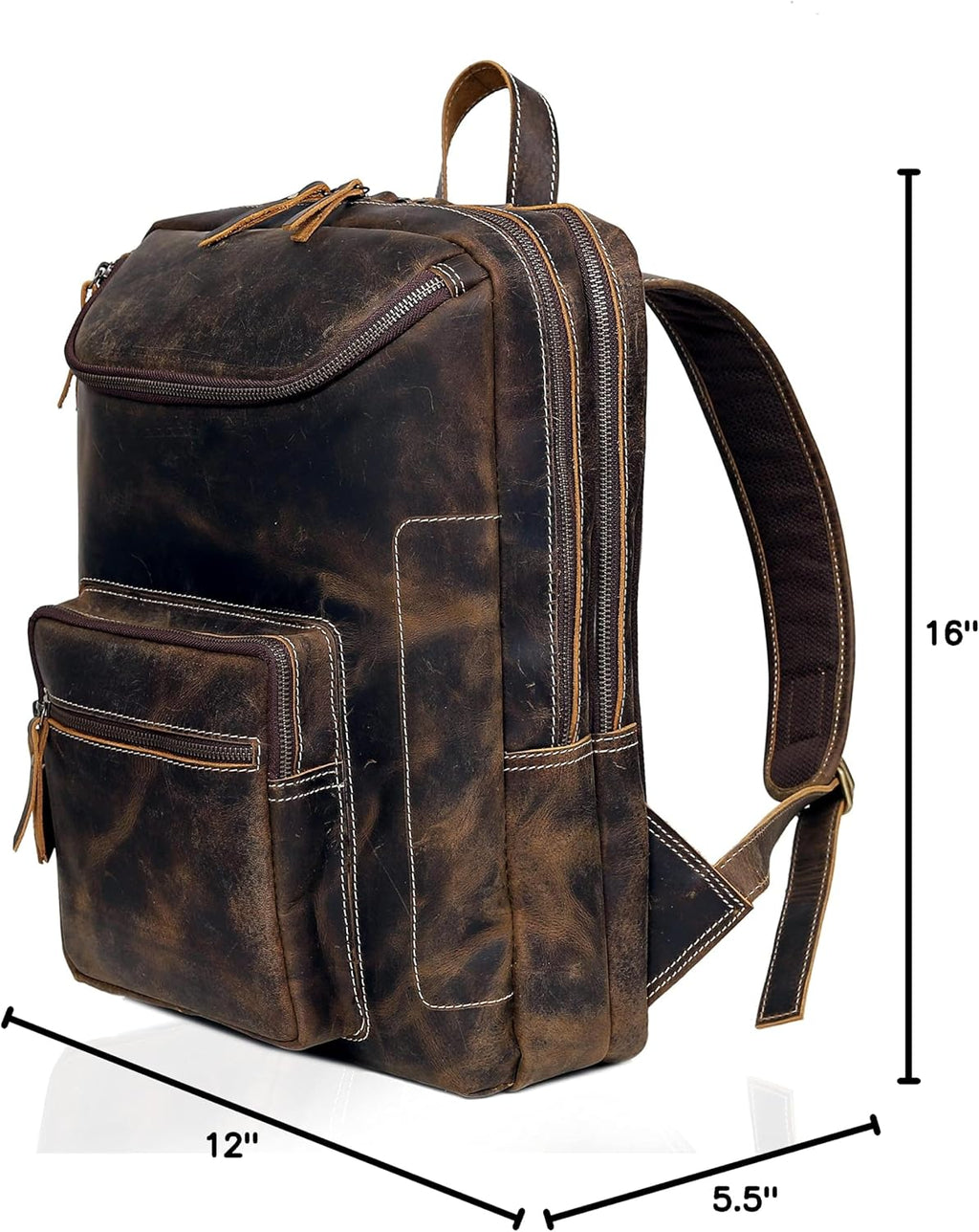 Vintage Leather Backpack For Men 16' Laptop Bag Large Capacity Business Travel Hiking Shoulder Daypacks Business Office Brown (Laptop Backpack 1)