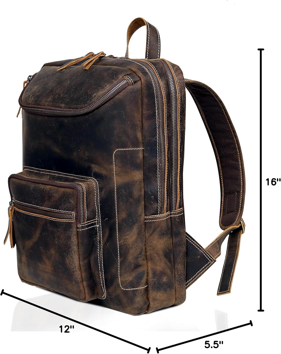 Vintage Leather Backpack For Men 16' Laptop Bag Large Capacity Business Travel Hiking Shoulder Daypacks Business Office Brown (Laptop Backpack 1)