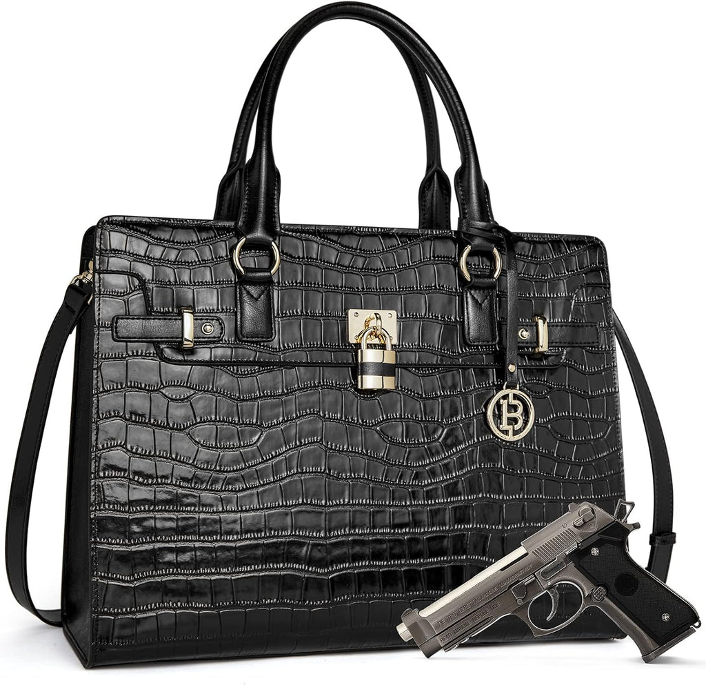 BOSTANTEN Briefcase for Women 15.6 inch Leather Laptop Bag Vintage Slim Lawyer Business Bag Stylish Work Purse