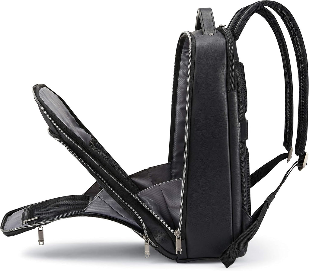 Samsonite Classic Leather Backpack, Black, One Size