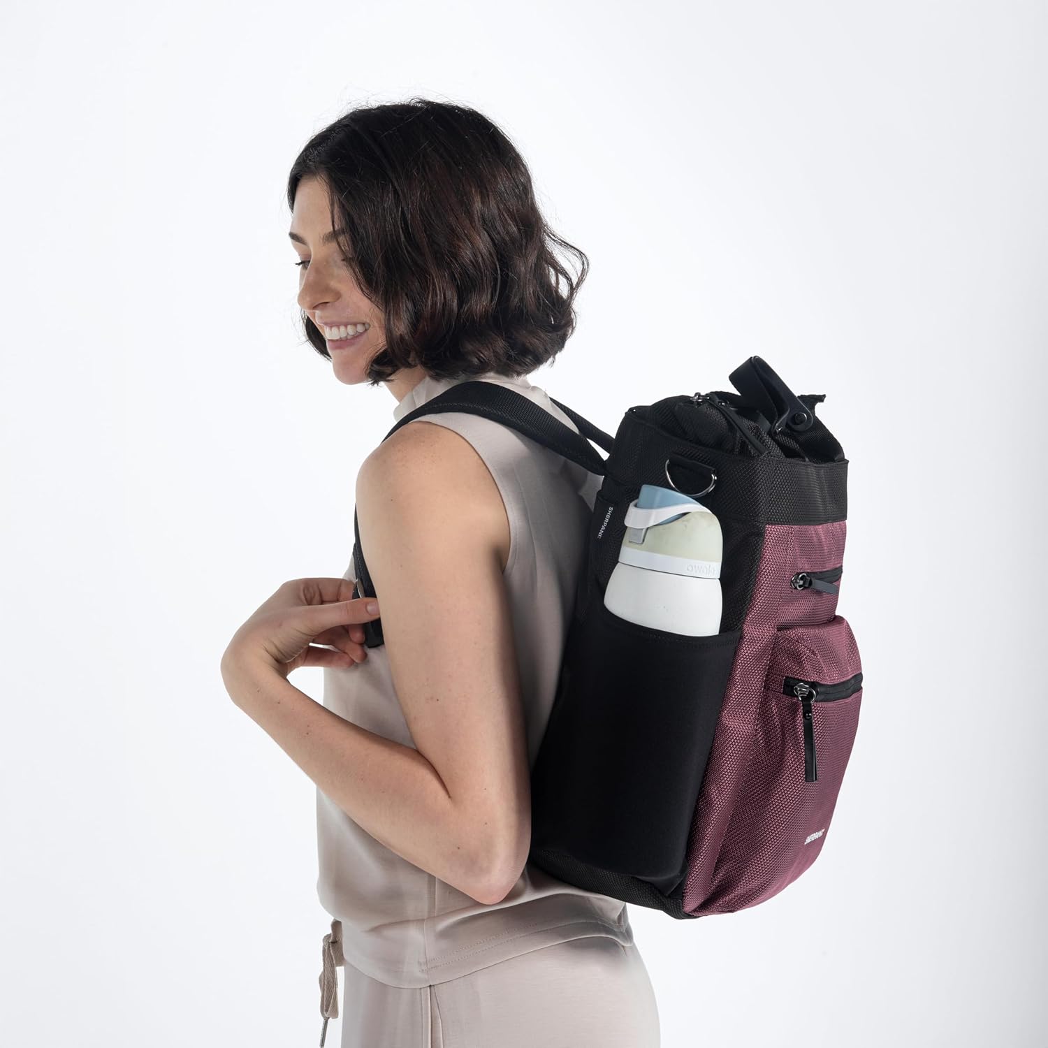 Sherpani Soleil, Anti Theft Convertible Backpack, 3 in 1 Tote, Crossbody Purse, 18L Travel Bag, RFID Protection, Fits 13' Laptop (Smoky Orchid)