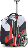 NEW TILAMI 20' Rolling Backpack for Teens Adults, Climbing Stairs Waterproof Backpack with Wheels for School Business Trave Camping with Laptop Compartment, Fit 17 Inch Laptop, Black - Red Combo