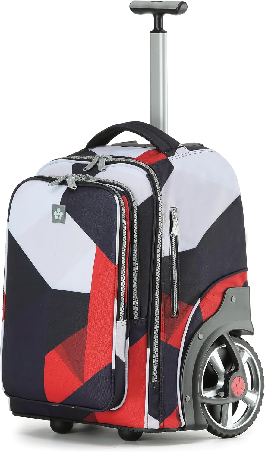 NEW TILAMI 20' Rolling Backpack for Teens Adults, Climbing Stairs Waterproof Backpack with Wheels for School Business Trave Camping with Laptop Compartment, Fit 17 Inch Laptop, Black - Red Combo