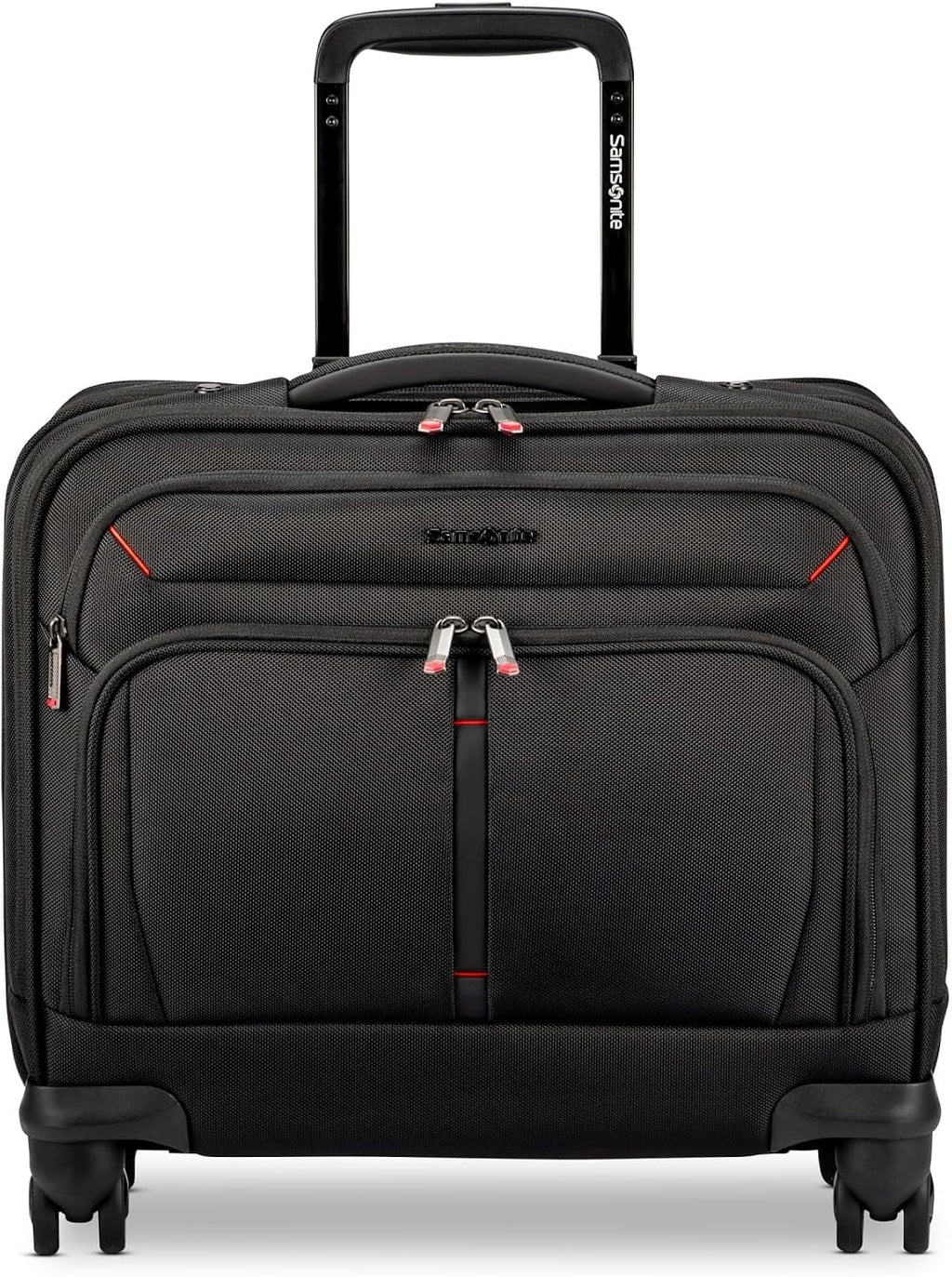 Samsonite® Xenon 4.0 Spinner Nylon Rolling Mobile Office With 15.6' Laptop Pocket And Tablet Pocket, 15-3/8'H x 15-3/4'W x 7-1/8'D, Black