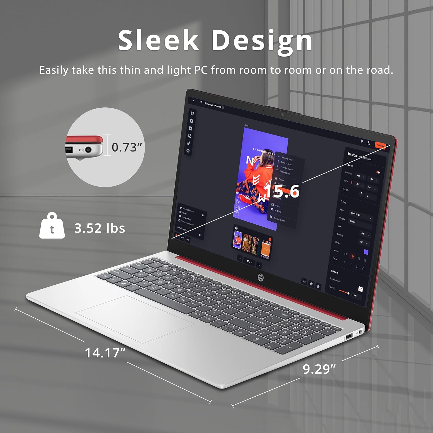 HP 15.6' HD Anti-Glare Laptop, Intel Pentium N200 Processor, 16GB RAM, 128GB SSD, Intel UHD Graphics, Numeric Keyboard, HD Webcam, WiFi, 1 Year Office 365, Windows 11, Scarlet Red (Renewed)