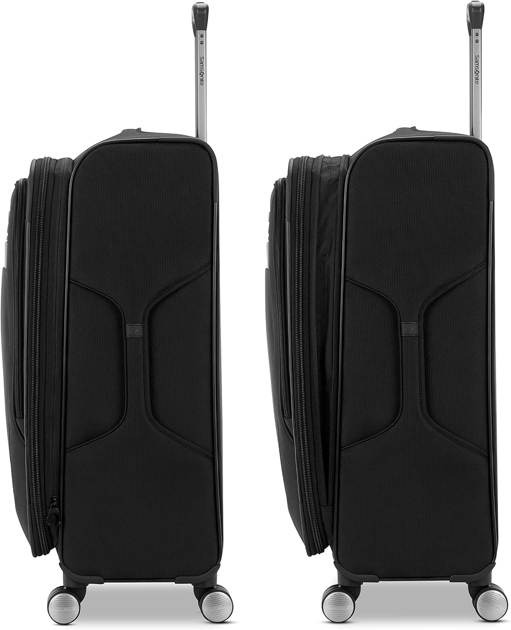 Samsonite Ascella 3.0 Softside Expandable Luggage with Spinners, Black, 2PC SET (Carry-on/Medium)