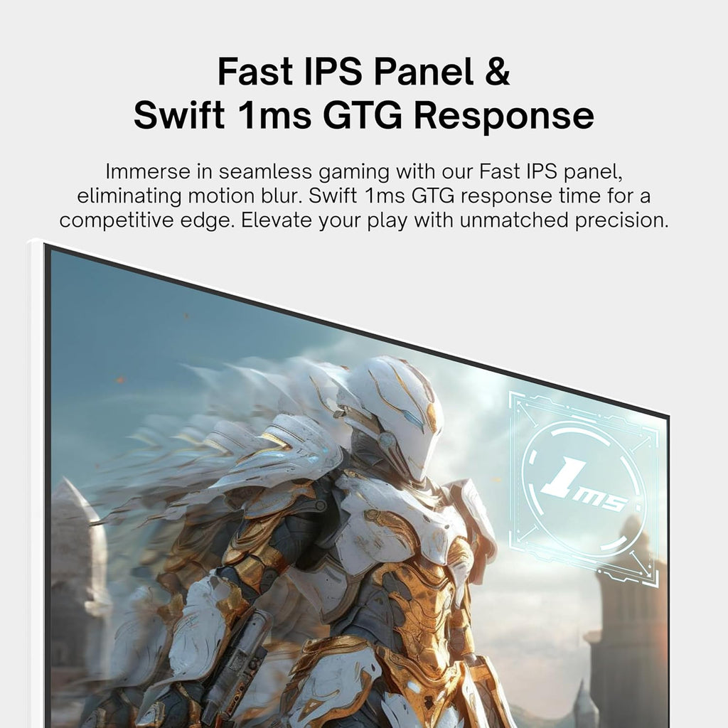 Pixio PX278 Wave White 27 inch 180Hz Refresh Rate FHD 1440p Resolution Fast IPS Panel 1ms GTG Response Time Gaming Monitor and PS1S Wave White Single Monitor Arm - Fits up to 32 inches and 19.8lbs