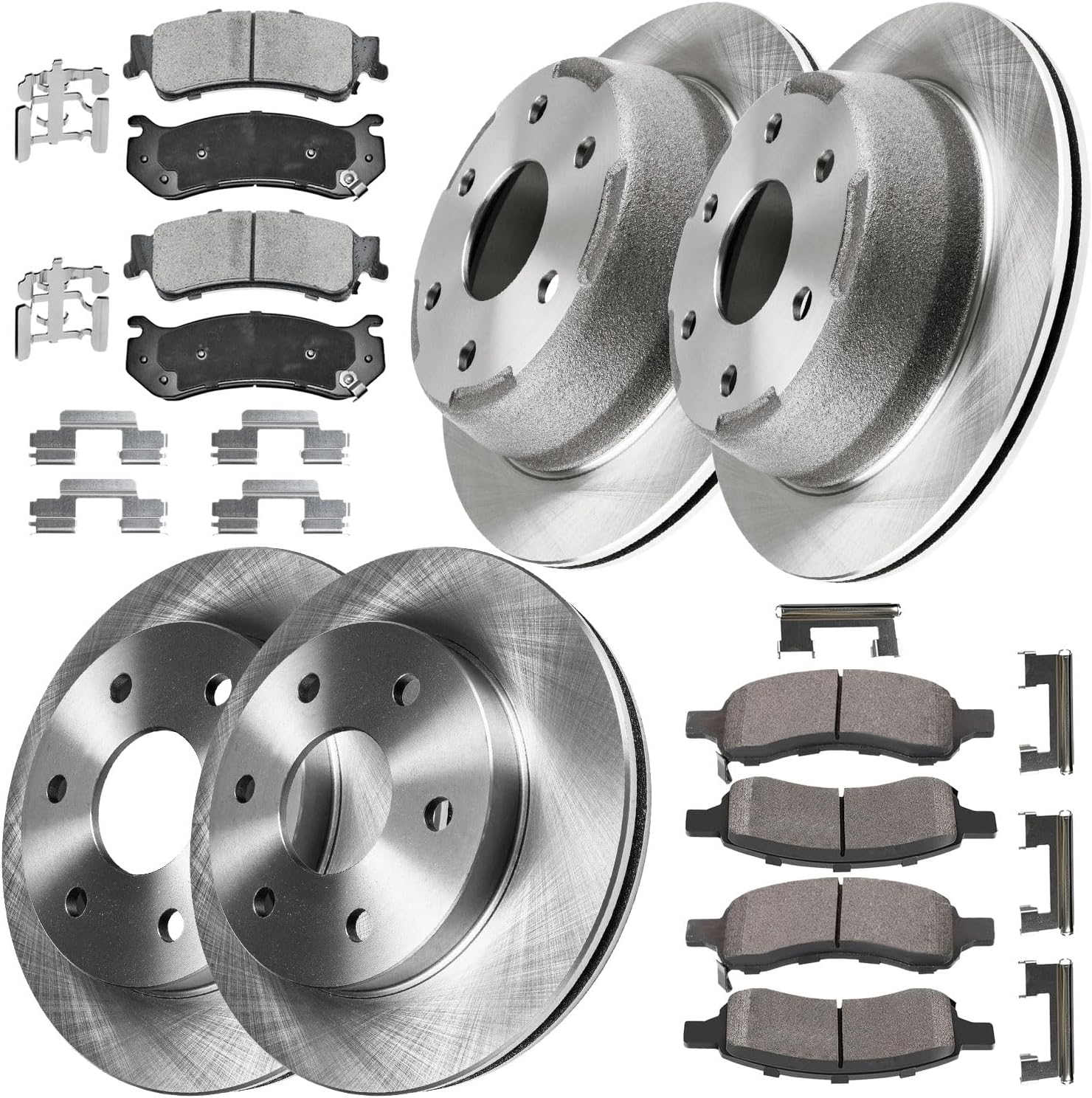 Brake Kit Replacement for 1999-2004 2005 2006 Chevy Silverado GMC Sierra 1500 Brakes and Rotors Kit, Chevy Astro Tahoe GMC Safari Yukon Brake Pads and Rotors, 12.01' Front and 12.8' Rear