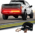 OPT7 Dynamic Taillight for F150 2015-2018 w/o Blind Spot Monitor – Redline 60' Aluminum Rigid 1-Piece Triple Row LED Truck Tailgate Light Bar w/Sequential Amber Turn + Plug'n'Play Harness
