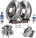 Detroit Axle - AWD Rear Wheel Bearing Hubs Brake Kit for 2007-2015 Mazda CX-9 Disc Brake Rotors Ceramic Brakes Pads Wheel Bearing Hubs 2008 2009 2010 2011 2012 2013 2014 CX9 Replacement