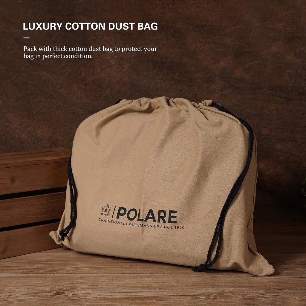 Polare 16' Full Grain Leather Messenger Bag Laptop Briefcase Bag Professional Work Bag For Men with YKK Zippers
