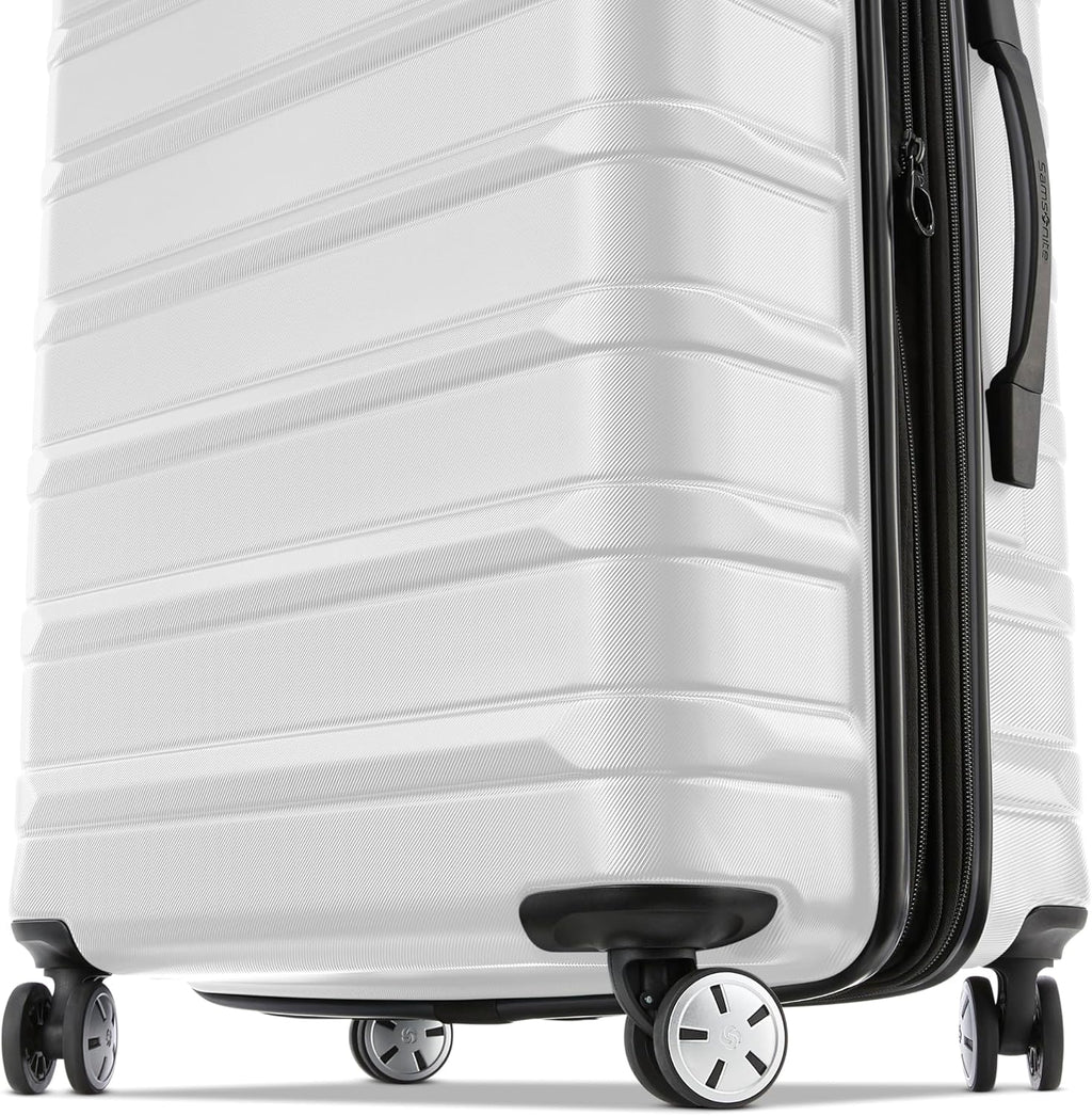 Samsonite Omni 2 Hardside 2 Piece Set - Includes Global Carry-On & Large Checked Suitcases - 360° Dual Spinner Wheels - Integrated TSA Lock & Expansion - Amazon Exclusive - Birch White