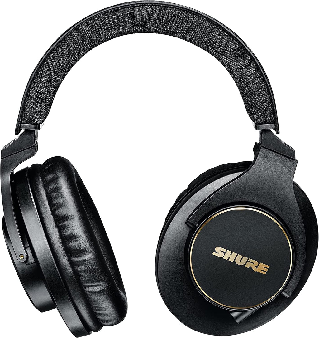 Shure SRH840A Over-Ear Wired Headphones Bundle with RMCH1-UNI Communication Cable with Mic and 3-button Control, for Critical Listening & Monitoring, Adjustable & Collapsible Design - 2022 Version