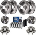 Detroit Axle - Brake Kit for Buick Enclave Chevrolet Traverse GMC Acadia Limited Saturn Outlook, Front and Rear Disc Brake Rotors Wheel Bearings Hubs Wheel Lug Nuts Socket Keys Replacement