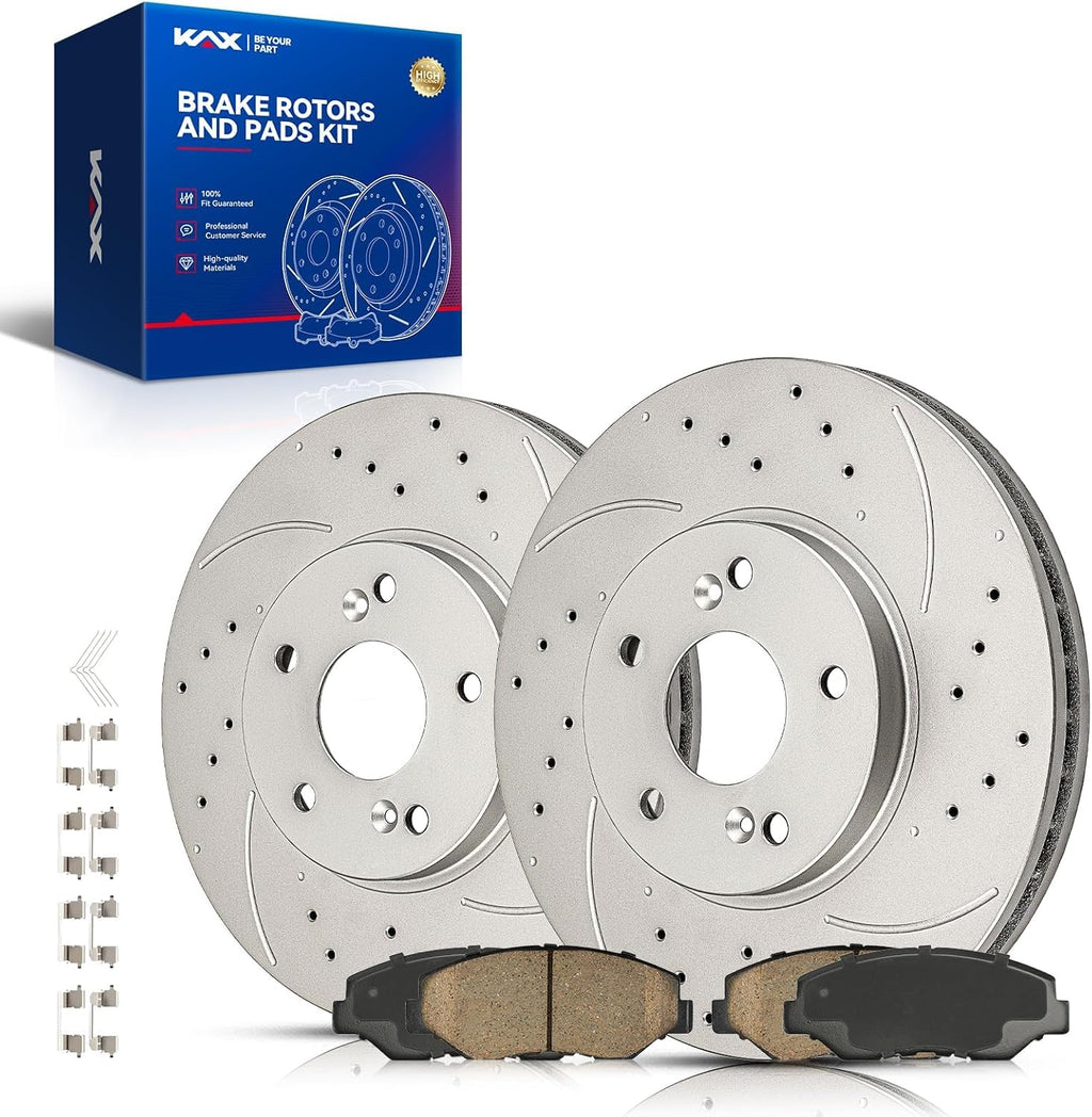 KAX Front Brake Kit for Honda Pilot 2003-2008, 11.81inch Brake Rotors Pads Kit, #31275+D914 Front Brakes