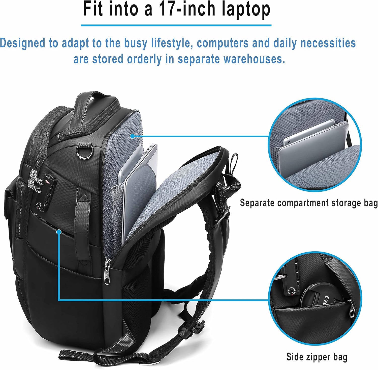 Waterproof DSLR Camera Backpack - Large with TSA Lock, Fits Drone & 17-Inch Laptop