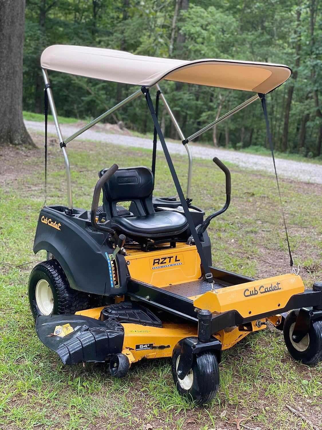 Narrow Track Sun Shade Canopy for Smaller Zero Turn Lawn Mower - Fits John Deere, Kubota, Cub Cadet, Troy-Bilt & Other Brands - Reduce Heat and Glare with this Umbrella Canopy, Patent Pending