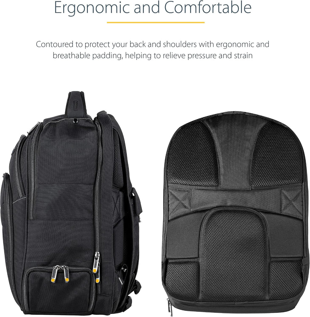 StarTech.com 17.3' Laptop Backpack with Removable Accessory Case - Professional IT Tech Backpack for Work/Travel/Commute - Durable Ergonomic Computer Bag - Nylon - Notebook/Tablet Pockets (NTBKBAG173)