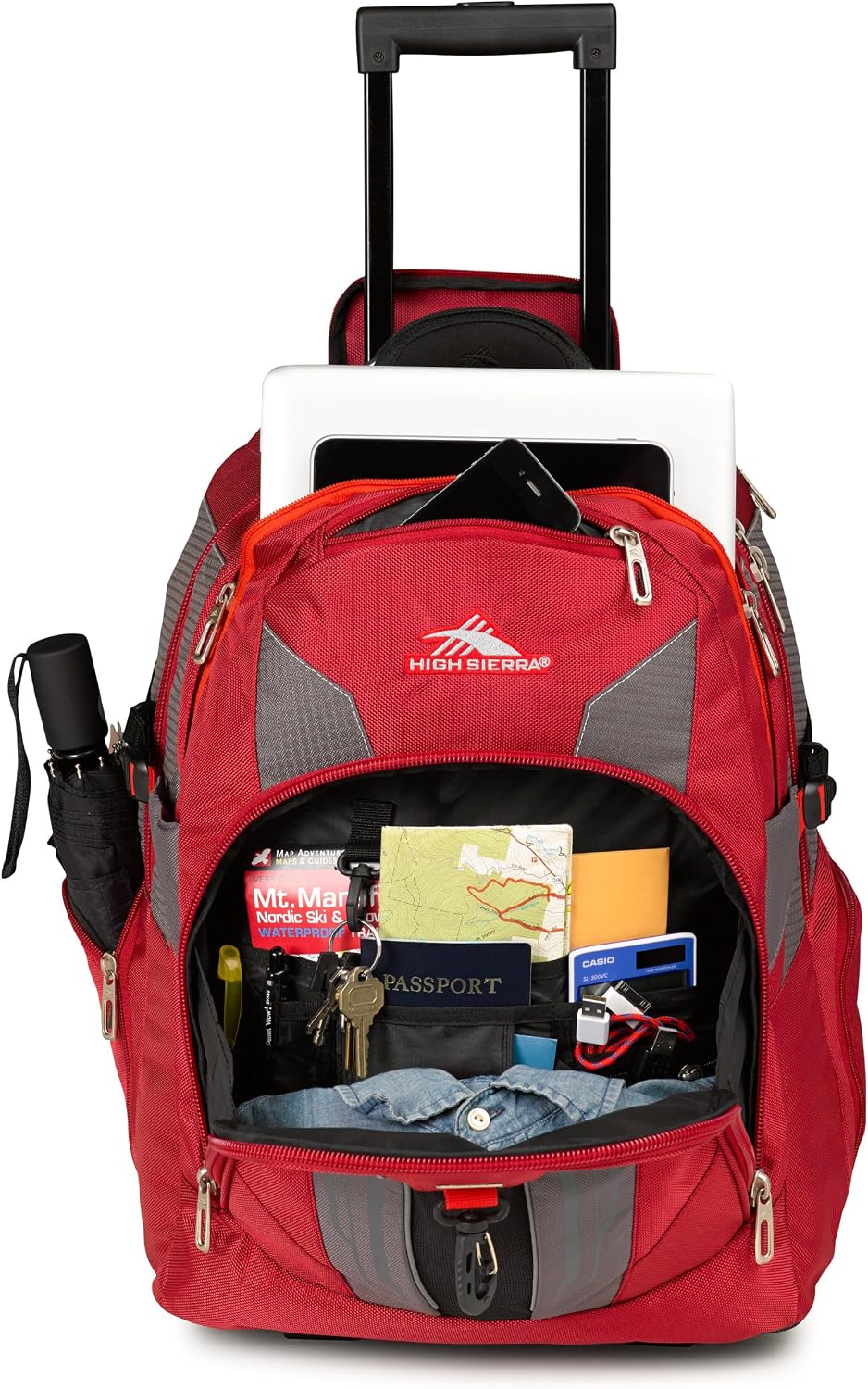 High Sierra XBT - Business Rolling Backpack, Carmine/Red Line/Black, One Size
