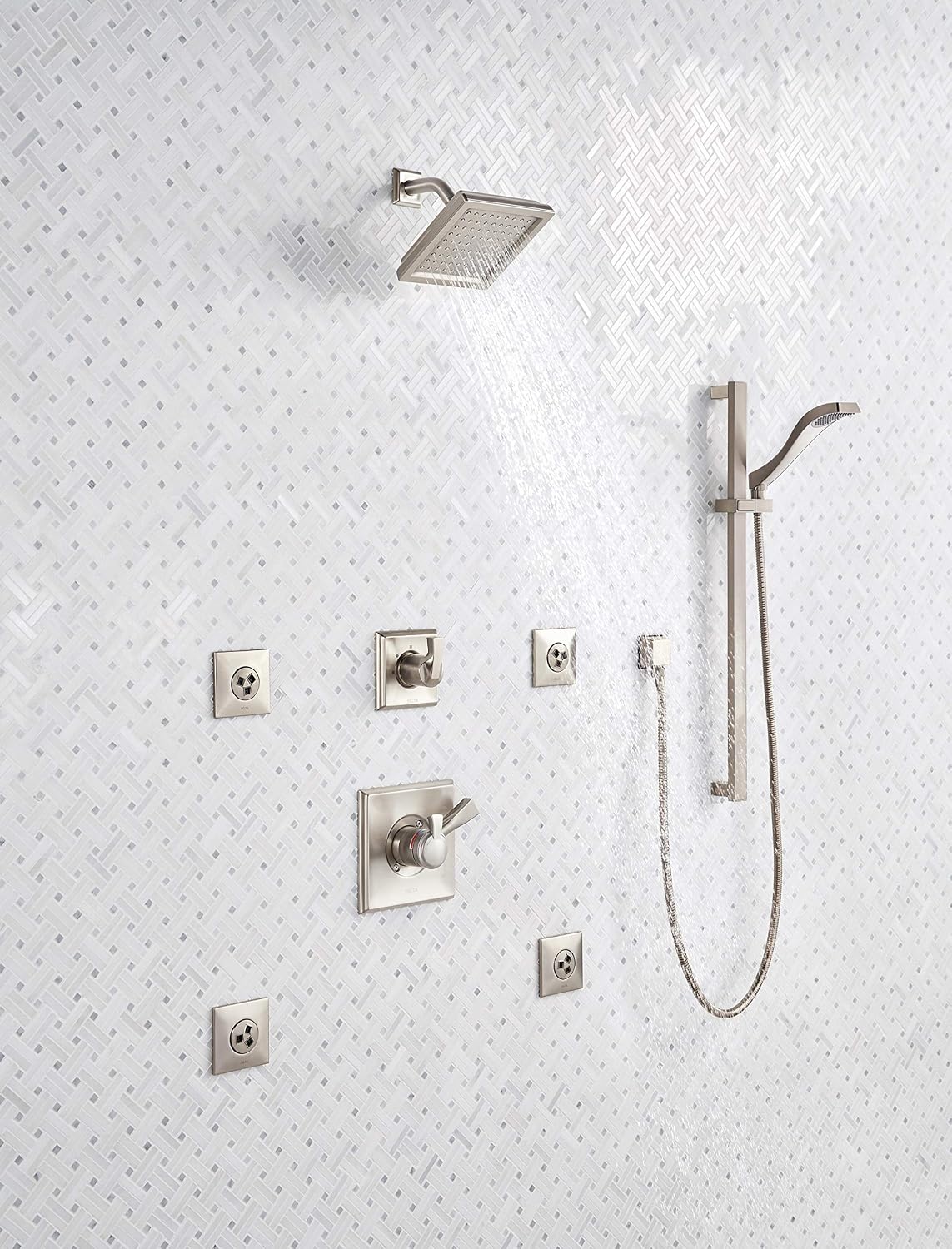 Delta Faucet Dryden 17 Series Dual-Function Shower Trim Kit with Single-Spray Touch-Clean Shower Head, Stainless, 2.0 GPM Water Flow, T17251-SS-WE (Valve Not Included)