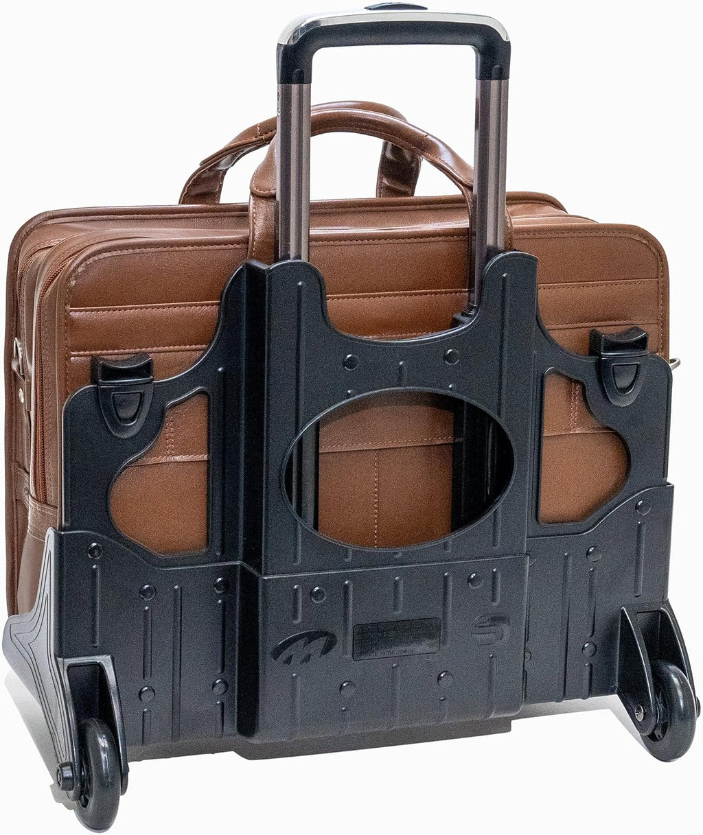 McKleinUSA CLINTON, 17' Leather Patented Detachable -Wheeled Laptop Briefcase