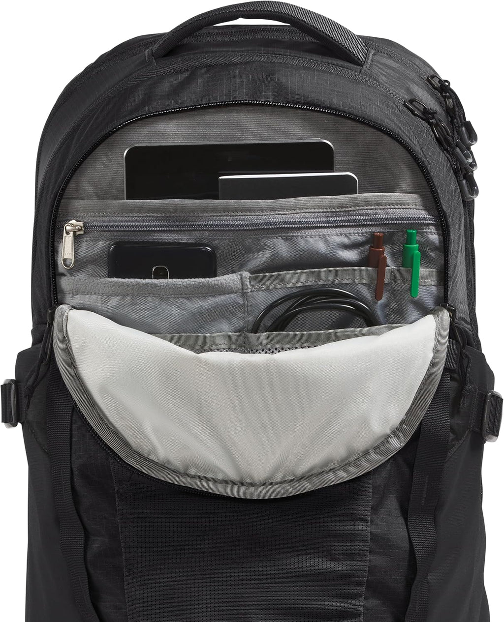 The North Face Recon Everyday Laptop Backpack - Daypack, Water Repellent, Laptop Sleeve, 2 Water Bottle Pockets, TNF Black/TNF Black-NPF, One Size