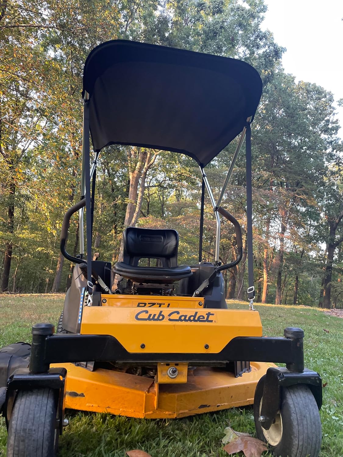 Sun Shade Canopy in Black for Zero Turn Lawn Mower - Fits Kubota, Bad Boy, Cub Cadet, Troy-Bilt & Others - Reduce Heat and Glare with this Umbrella Canopy for your Zero Turn Mower