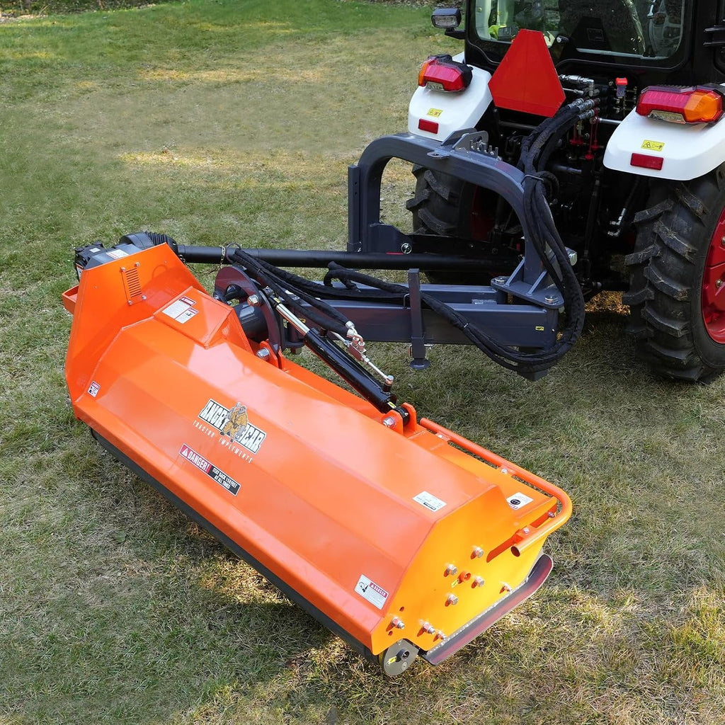 MechMaxx 72' Heavy Duty PTO Drive 3 Point Offset Ditch Bank Verge Flail Mower for 70-110HP CAT 2 Tractor, 111'' Offset Distance,55°/90° Rotation Angle, 16 Hammers, Model AGF72