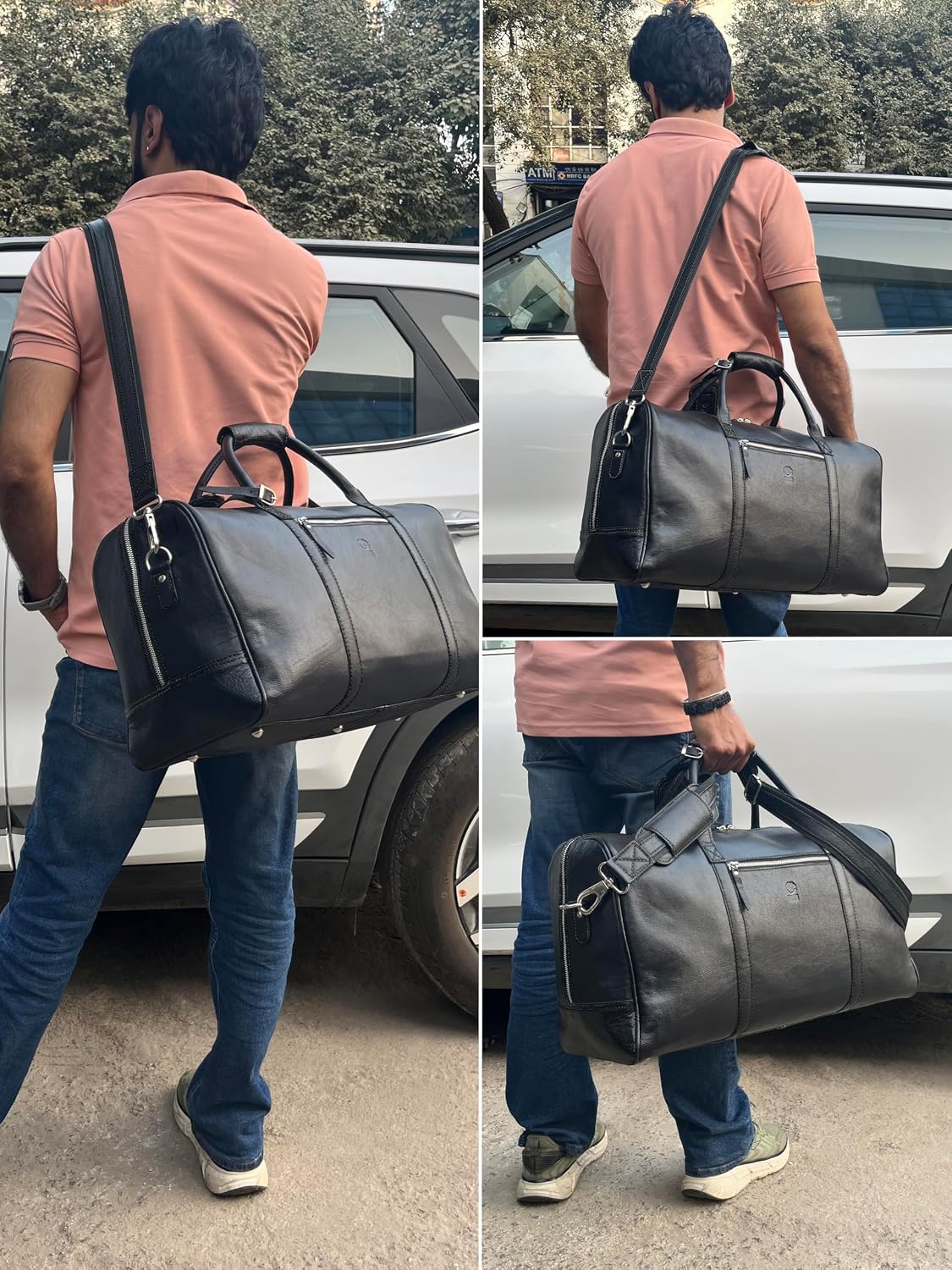 Handmade Leather Travel Duffel Bag - Airplane Underseat Carry On Bags by Rustic Town