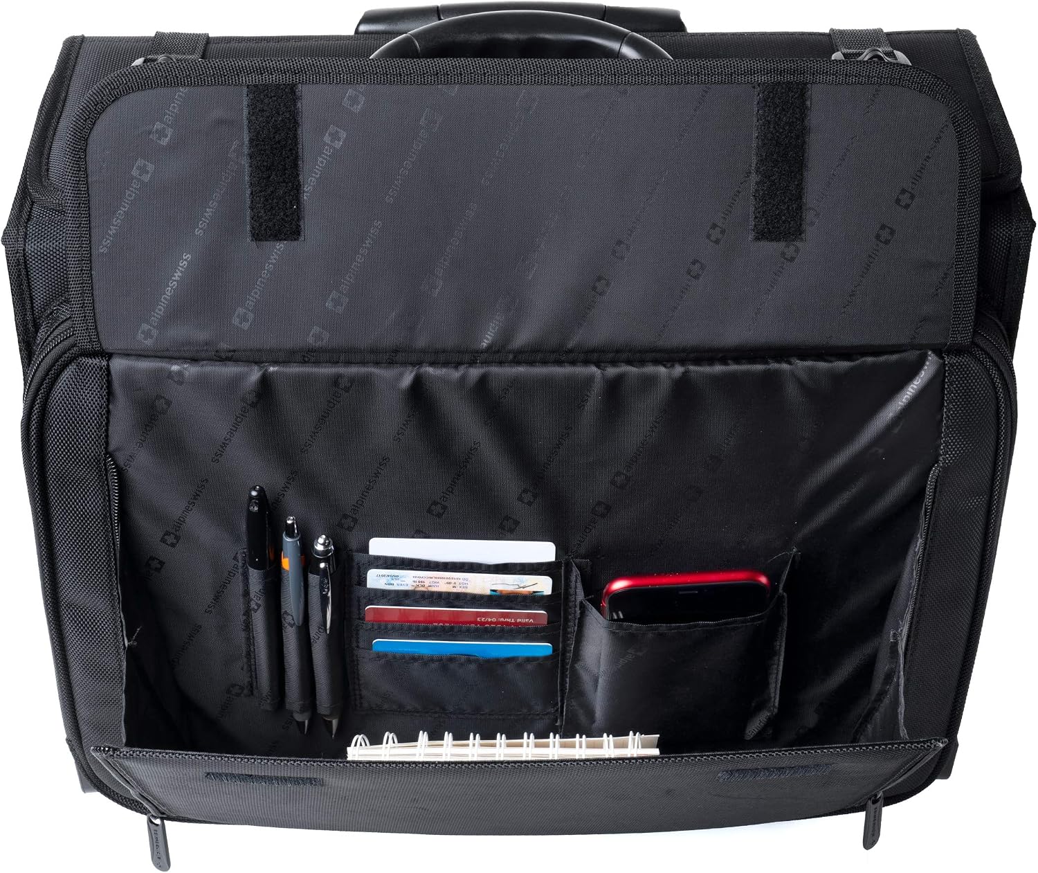 Alpine Swiss Rolling Briefcase | Laptop Bag For Men & Women | Hard Side Catalog Case on Wheels | Legal Size File Dividers | Lawyers Attache Case | Carry-On Overnight Business Travel Bag