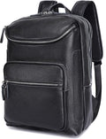 LANNSYNE Leather Backpack For Men, 15.6' Leather Laptop Backpack Hiking Travel Bag Camping Rucksack