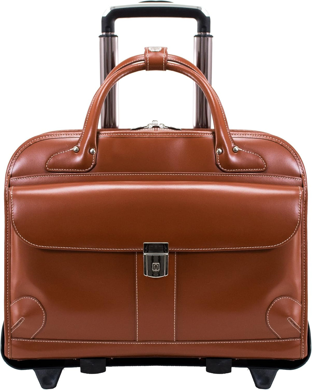 McKlein LAKEWOOD, 15' Leather Detachable -Wheeled Ladies' Laptop/Computer & Tablet Business Briefcase Bag/Women's Rolling Overnight Travel Bag, Removable trolley case