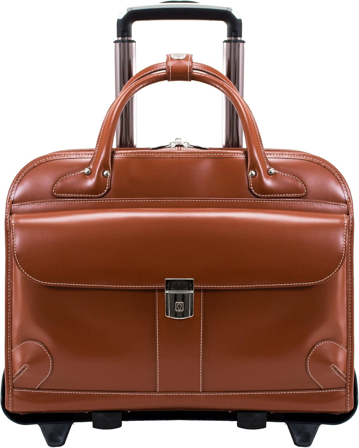McKlein LAKEWOOD, 15' Leather Detachable -Wheeled Ladies' Laptop/Computer & Tablet Business Briefcase Bag/Women's Rolling Overnight Travel Bag, Removable trolley case