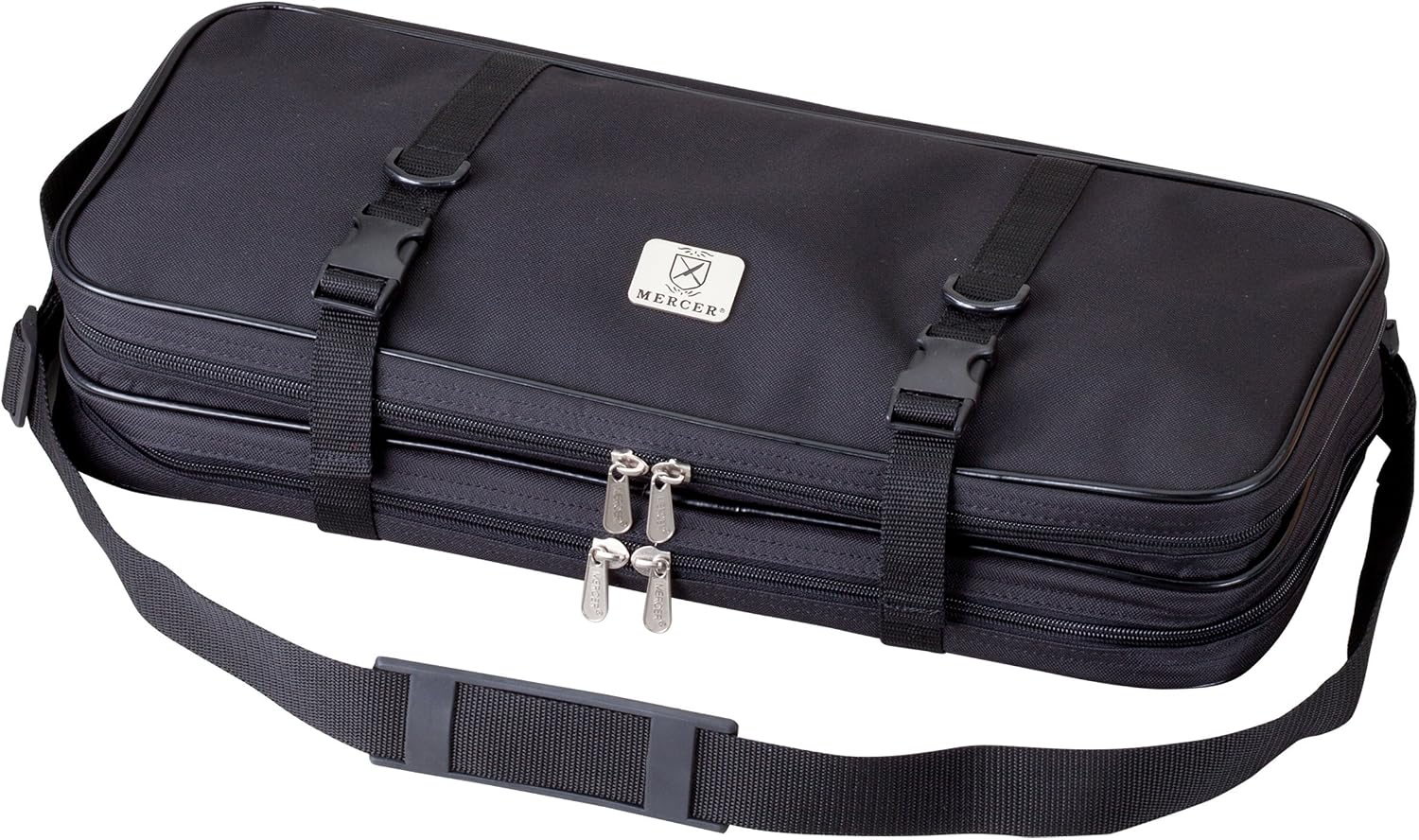 Mercer Culinary Double-Zip 17-Pocket Knife Case,Black