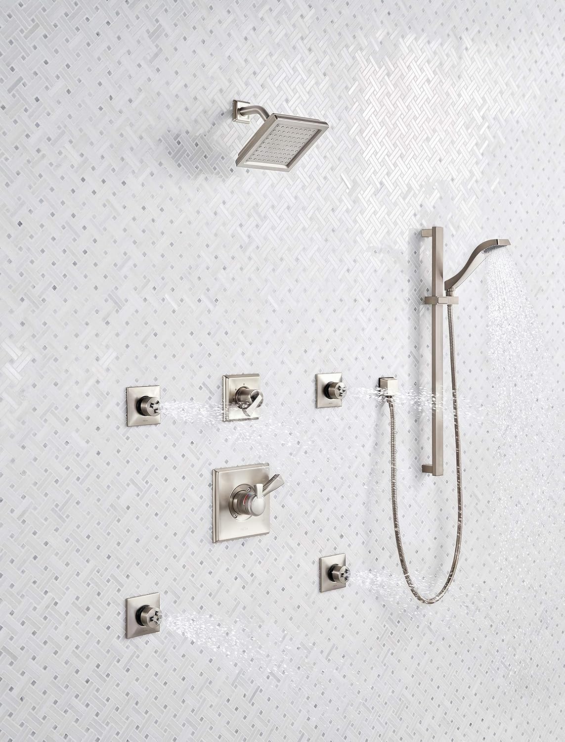 Delta Faucet Dryden 17 Series Dual-Function Shower Trim Kit with Single-Spray Touch-Clean Shower Head, Stainless, 2.0 GPM Water Flow, T17251-SS-WE (Valve Not Included)