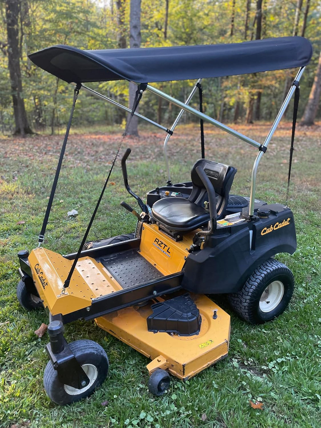 Sun Pro Series Lab Certified 50+ UPF Quick Release Sun Shade Canopy in Black for Zero Turn Lawn Mower - Fits Kubota, Bad Boy, Cub Cadet, Troy-Bilt & Others - Reduce Heat and Glare with this Umbrella Canopy by Cypress Rowe Outfitters
