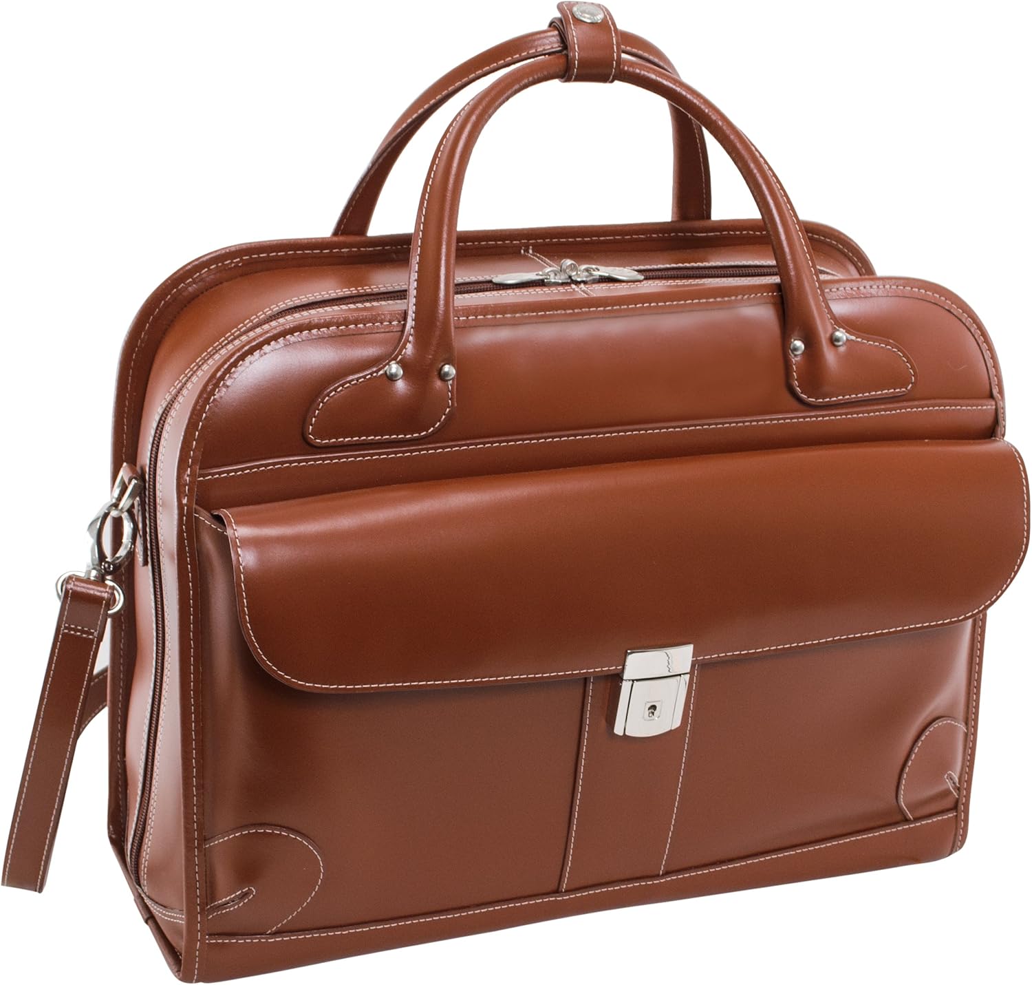McKlein LAKEWOOD, 15' Leather Detachable -Wheeled Ladies' Laptop/Computer & Tablet Business Briefcase Bag/Women's Rolling Overnight Travel Bag, Removable trolley case