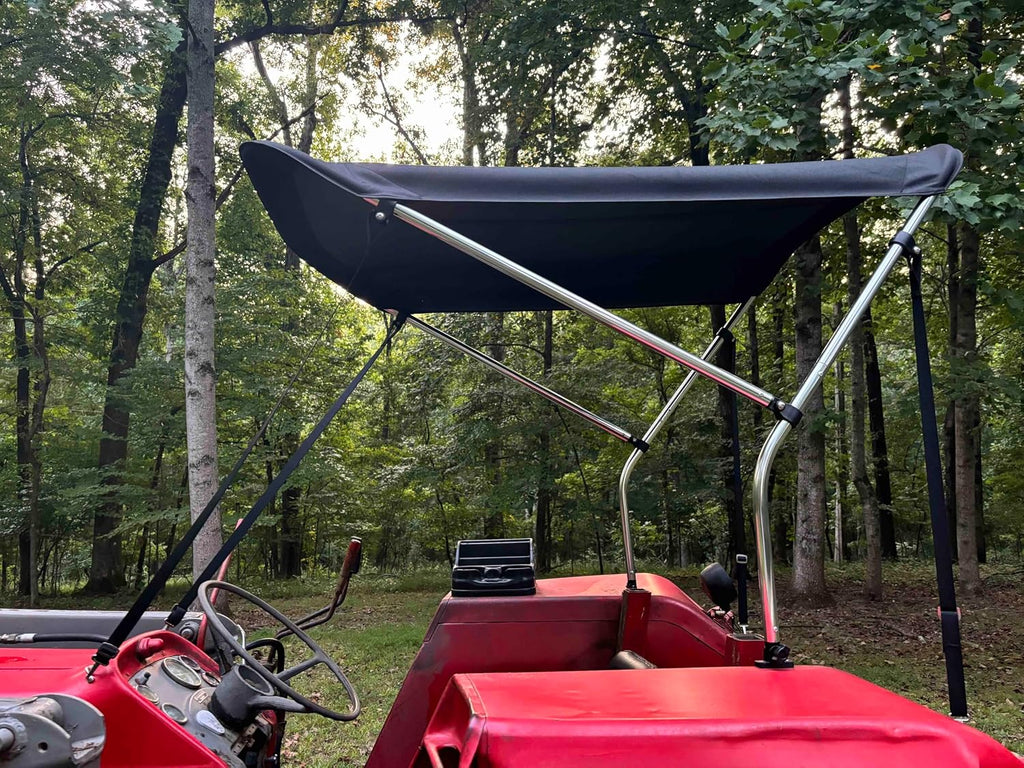 Tractor Sun Shade Canopy in Black by Cypress Rowe Outfitters - Compatible with John Deere, Kubota, Massey Ferguson, Case International Harvester & Others - Reduce Heat/Glare with this Umbrella Canopy