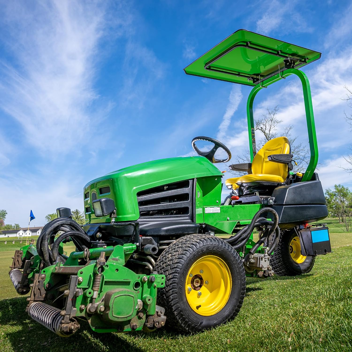 Universal Zero Turn Mower Canopy | ROPS 1.5'-3' | Robust Steel | Easy Install | Color Matched Roof | Fits Most Mowers with ROPS (Green)
