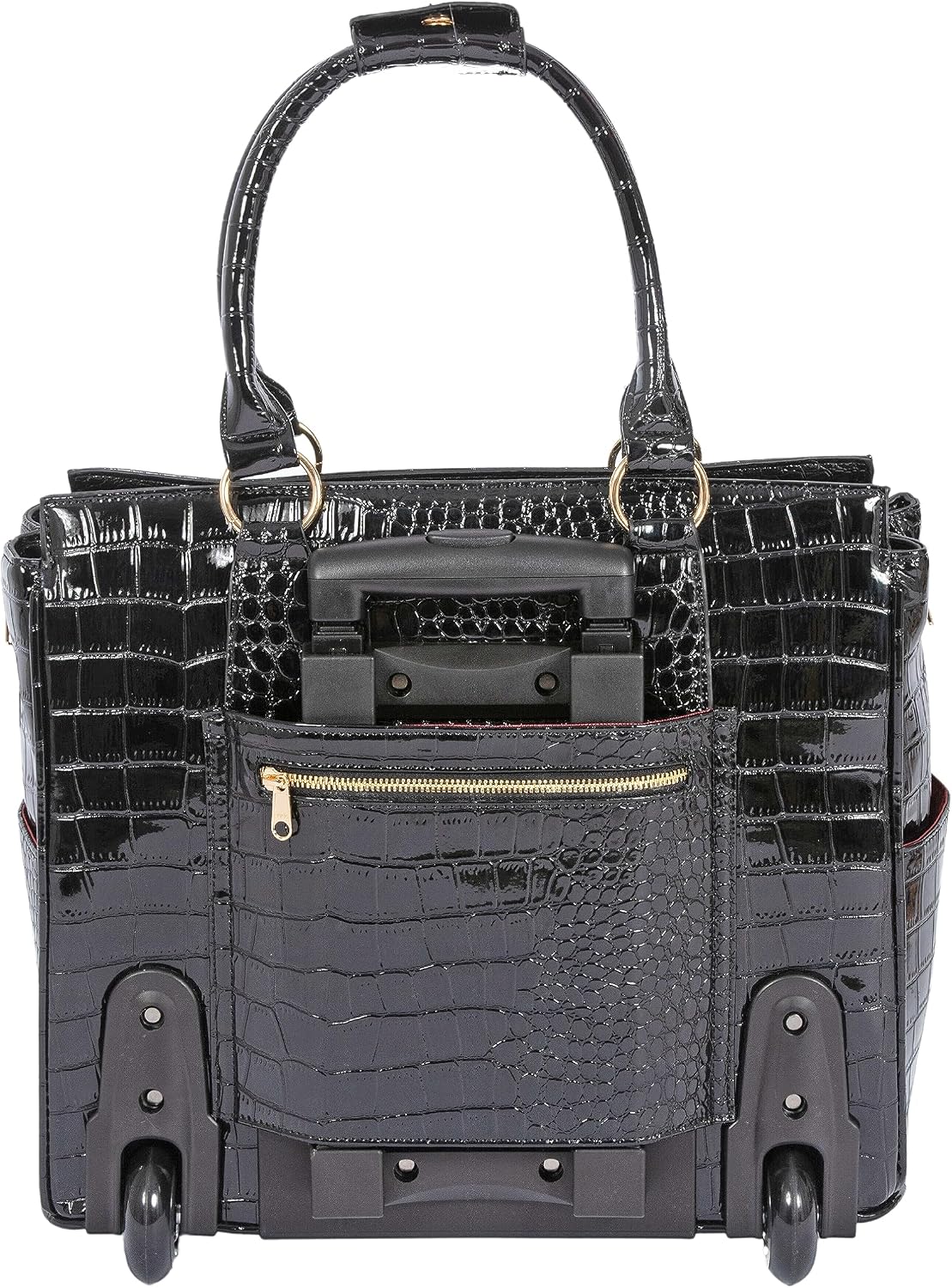 JKM & Company Rolling Laptop Bag for Women | Designer Wheeled Briefcase | Fits 13-17' Laptops | Office Travel Computer Case